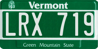 VT license plate LRX719