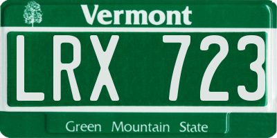 VT license plate LRX723