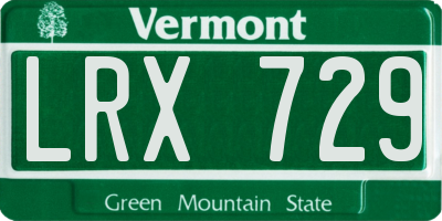 VT license plate LRX729