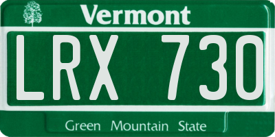 VT license plate LRX730