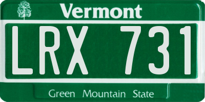 VT license plate LRX731