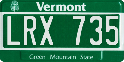 VT license plate LRX735