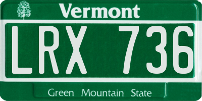 VT license plate LRX736