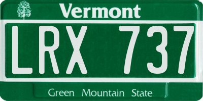 VT license plate LRX737