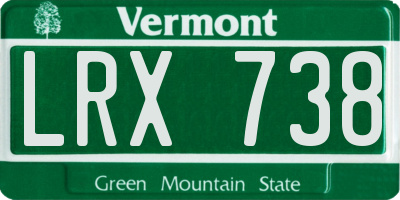 VT license plate LRX738