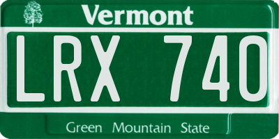 VT license plate LRX740