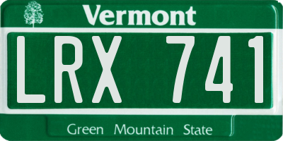 VT license plate LRX741