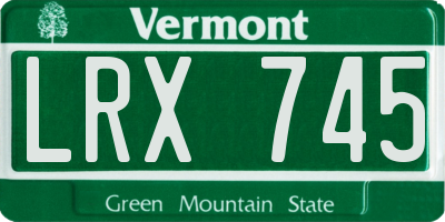 VT license plate LRX745