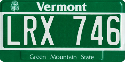 VT license plate LRX746