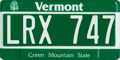 VT license plate LRX747