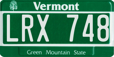 VT license plate LRX748