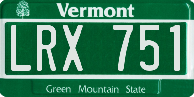 VT license plate LRX751