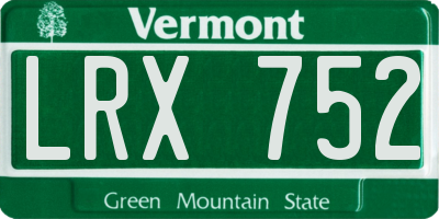VT license plate LRX752