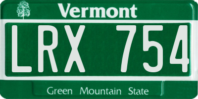 VT license plate LRX754