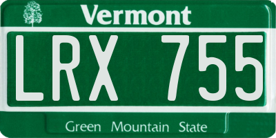 VT license plate LRX755