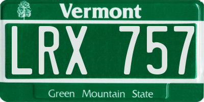 VT license plate LRX757