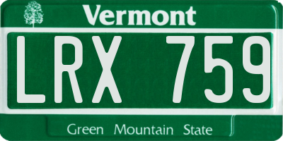 VT license plate LRX759