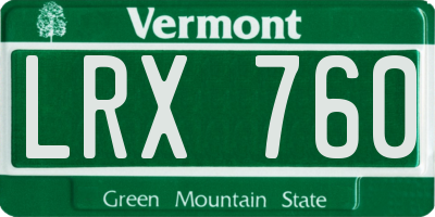 VT license plate LRX760