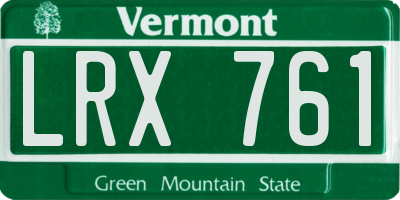 VT license plate LRX761