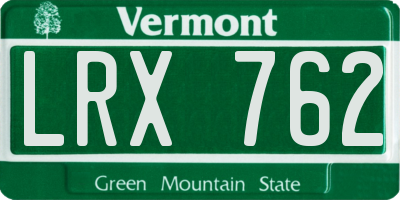 VT license plate LRX762