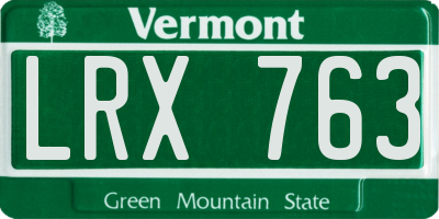 VT license plate LRX763