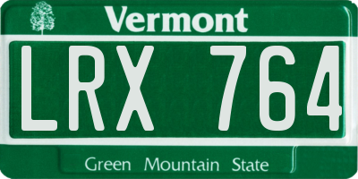 VT license plate LRX764
