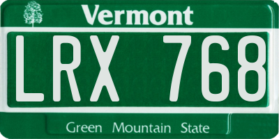 VT license plate LRX768