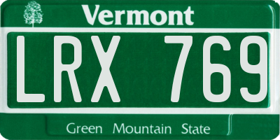 VT license plate LRX769