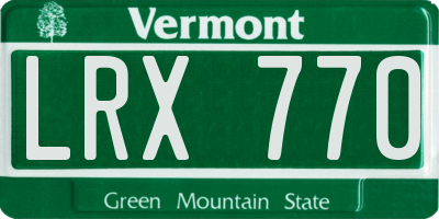 VT license plate LRX770