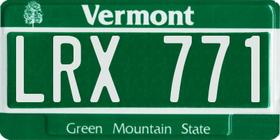 VT license plate LRX771