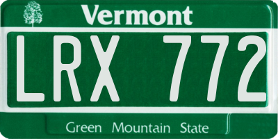 VT license plate LRX772