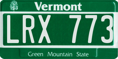 VT license plate LRX773