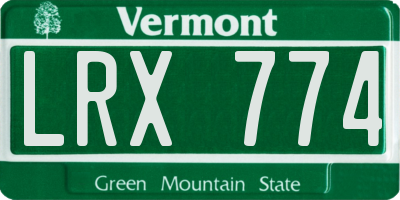 VT license plate LRX774