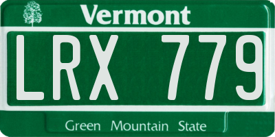 VT license plate LRX779