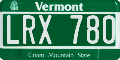 VT license plate LRX780