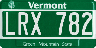 VT license plate LRX782