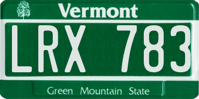 VT license plate LRX783