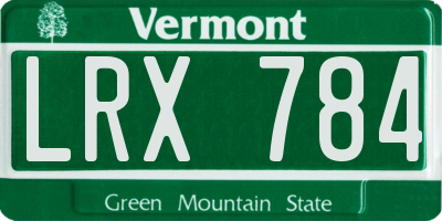 VT license plate LRX784