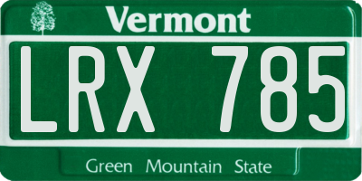 VT license plate LRX785