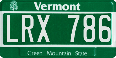 VT license plate LRX786