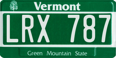 VT license plate LRX787