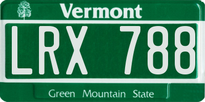 VT license plate LRX788