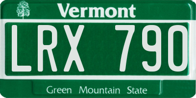 VT license plate LRX790