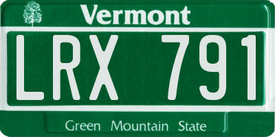 VT license plate LRX791