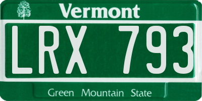 VT license plate LRX793
