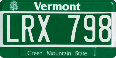 VT license plate LRX798
