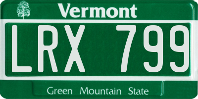 VT license plate LRX799