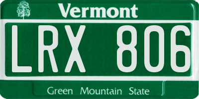 VT license plate LRX806