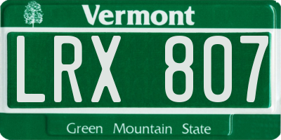 VT license plate LRX807