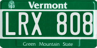 VT license plate LRX808